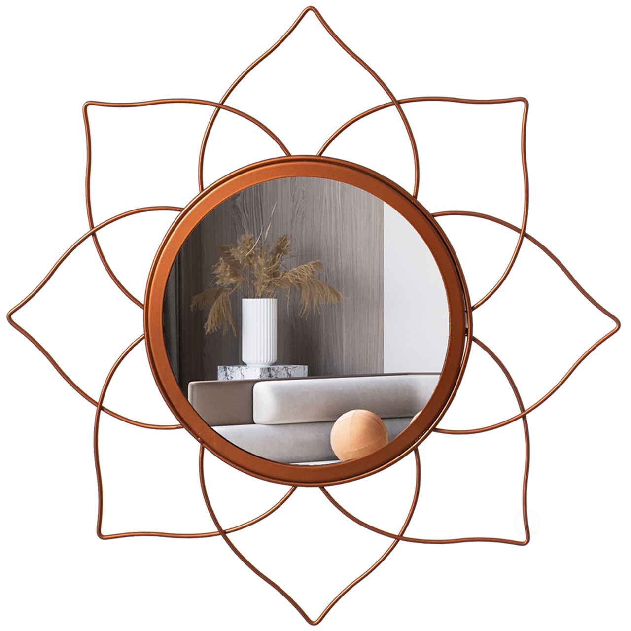 Uniquewise Decorative Metal Wall Mounted Modern Mirror - Perfect for Living Room, Bedroom, Bathroom Vanity, Entryway, or Hallway, Adding Elegance and Charm to Your Space